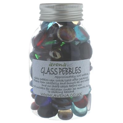 Coloured Glass Pebbles 100’s in Jar